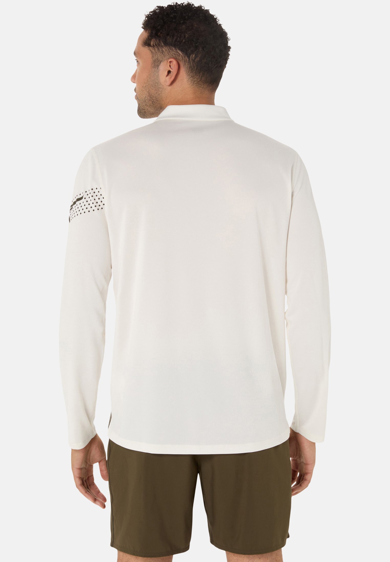 ASICS ICON 1/2 ZIP LS - Sport T-shirt - cream/crème - Zalando.nl