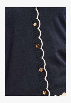 Love & Roses, REGULAR FIT - POINTELLE SCALLOP DETAIL 3/4 SLEEVE KNITTED CARDIGAN . - Cardigan - navy