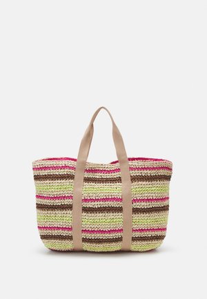 Becksöndergaard PAPEL BERTA BAG - Cabas - brown/lime/pink