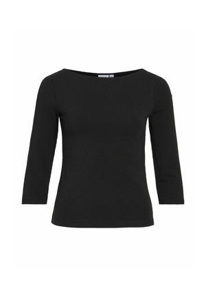 VILA, 3/4 SLEEVED TOP VIEMILIE BOATNECK - T-shirt à manches longues - black