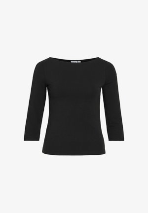 VILA, 3/4 SLEEVED TOP VIEMILIE BOATNECK - Camiseta de manga larga - black