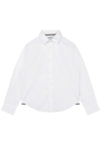 Camicia bianca a maniche lunghe in cotone. Presenta un colletto con bottoni, chiusura anteriore con bottoni e un discreto logo del brand. Vestibilità su misura.