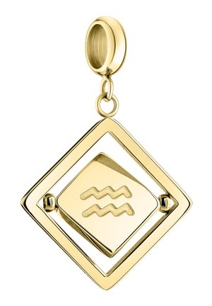 Guldtonet vedhæng med en diamantform og udskåret omrids. Har et centralt design, der symboliserer Vandbæreren i en poleret finish.