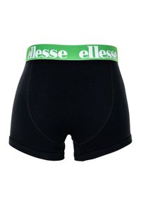 Mustat bokserit vihreällä elastisella vyötärönauhalla, jossa on valkoinen "elle"-logo. Valmistettu pehmeästä, joustavasta kankaasta, jossa on ommeltuja yksityiskohtia.