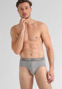 Puma BASIC BRIEF 2 PACK - Slip - white/grey melange