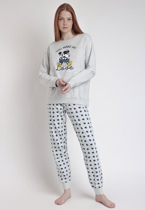 MANGA LARGA FELPA YOU MAKE ME LOVE SET - Conjunto de pijama - gris jaspe