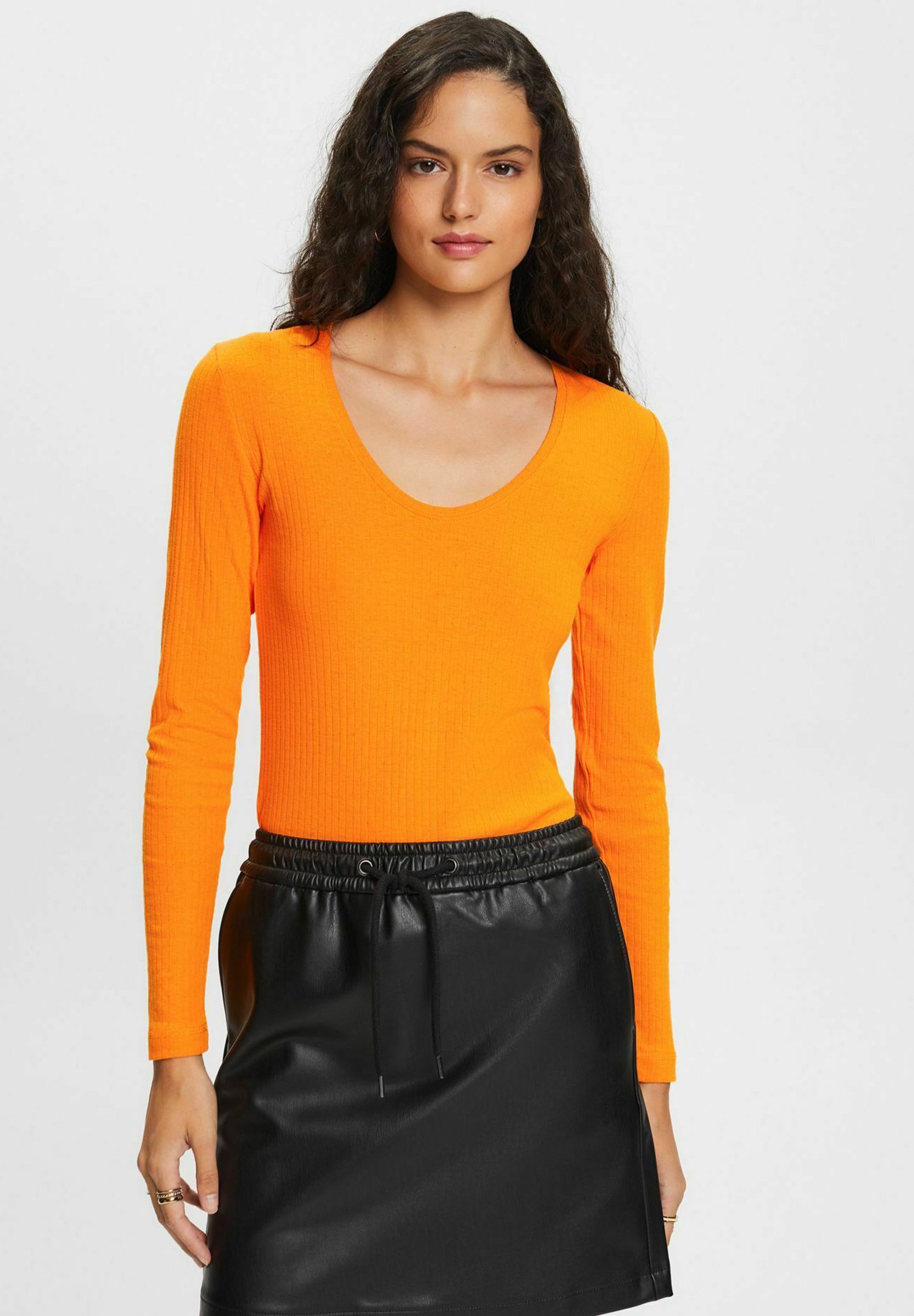 ESPRIT 034ee1k306 T-Shirt, 880 Bright Orange, XXS Donna