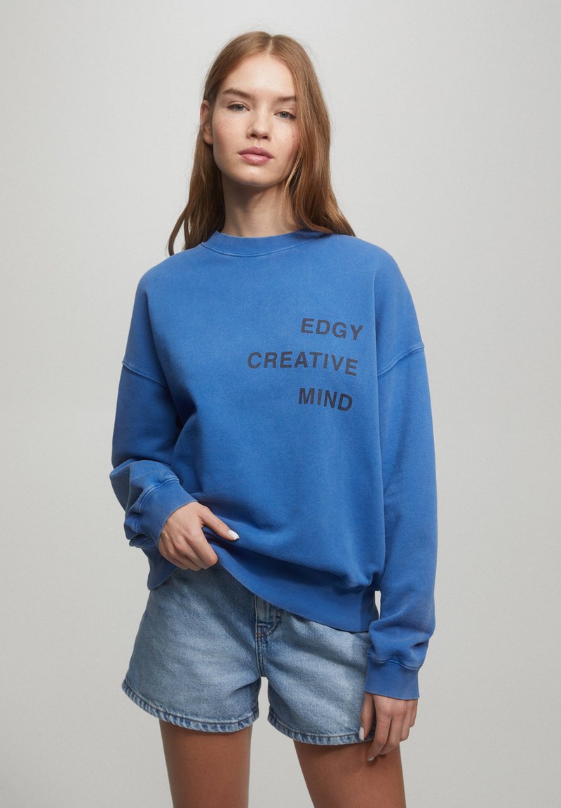 PULL&BEAR GRAPHIC - Sweatshirt - blue denim - Zalando.de