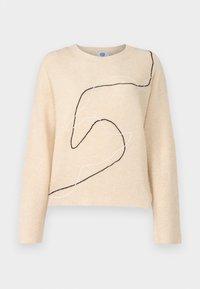 MINIMAL STITCH CREW - Vesta - antique white/black/organic white