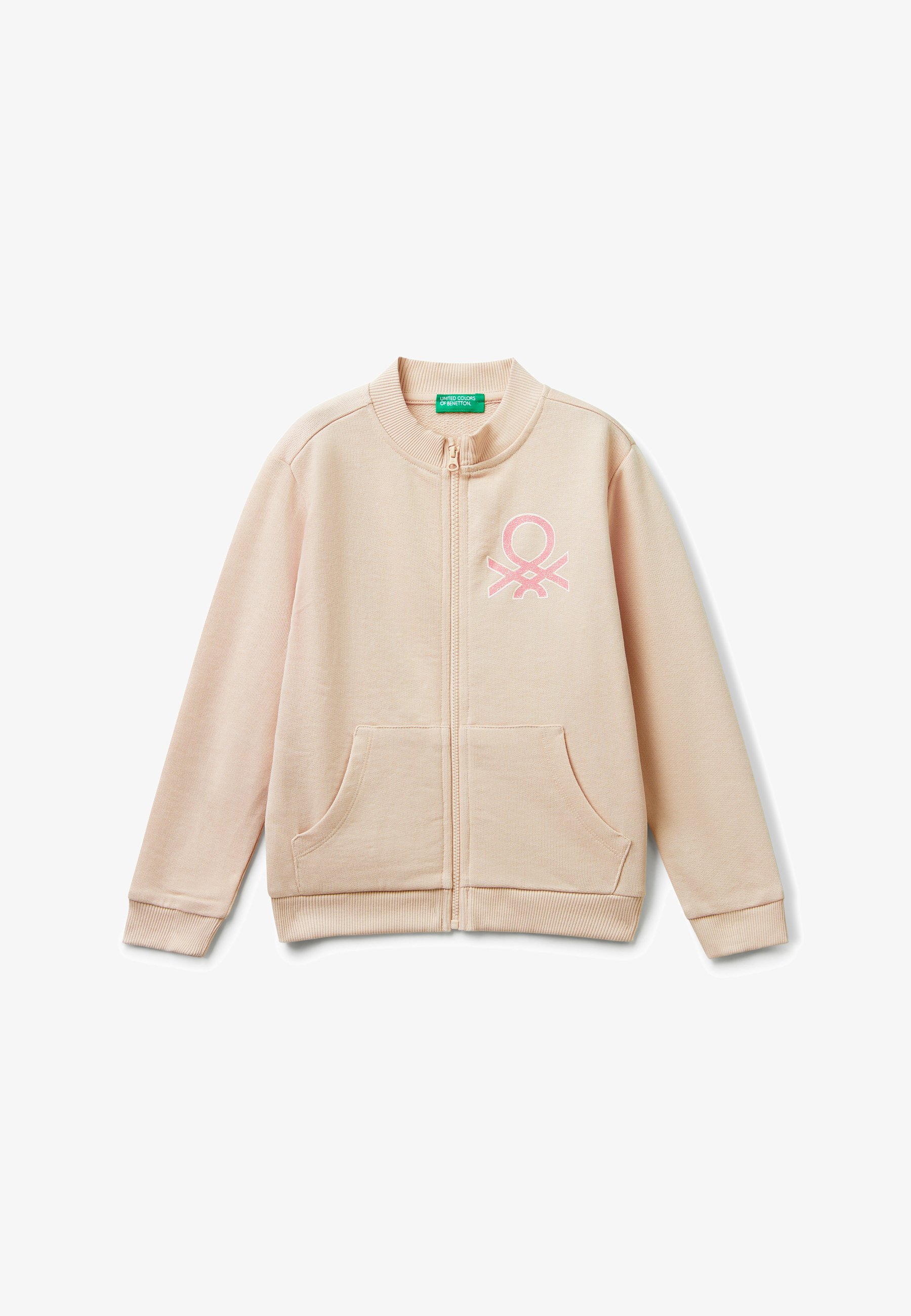 United Colors of Benetton WITH GLITTERY Zip-up sweatshirt pink