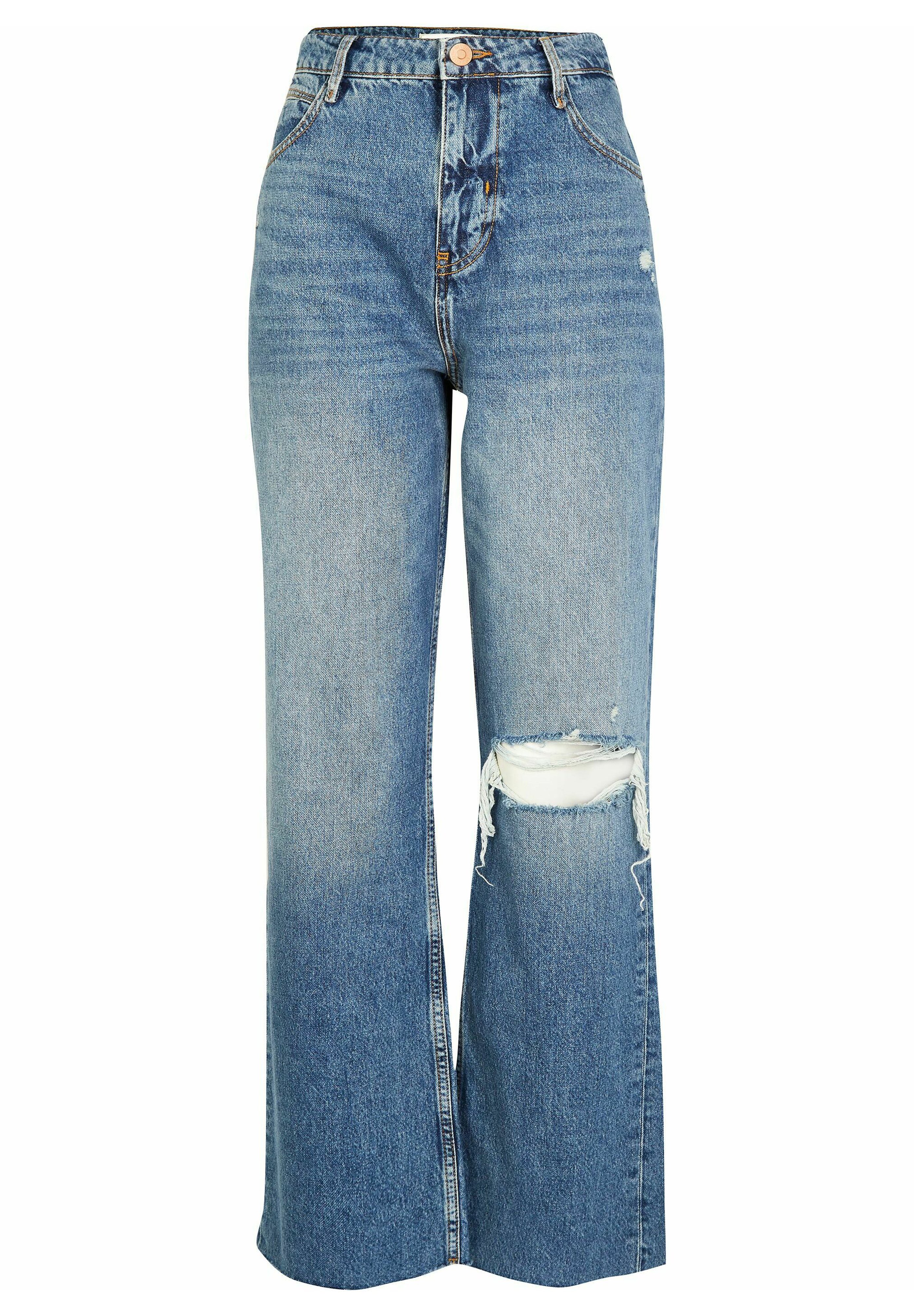 River Island RIPPED - Vaqueros a campana - blue/azul - Zalando.es
