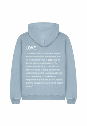 LOVE DEFINITION OVERSIZED  - Felpa con cappuccio - washed blue