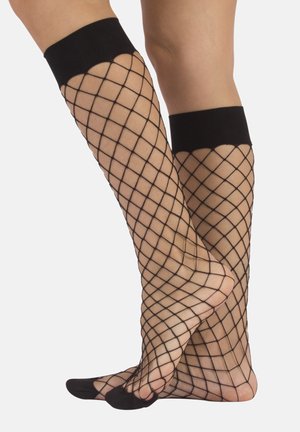 Calzitaly LARGE FISHNET - Calcetines hasta la rodilla - black