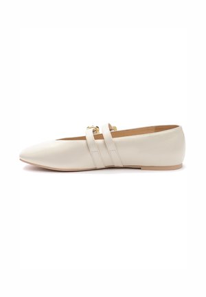Ankle strap ballet pumps - beige