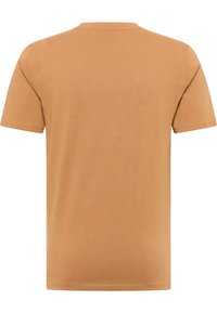 Short-sleeve t-shirt in a light brown color, made of soft fabric, featuring a crew neck and a simple design without graphics or patterns.