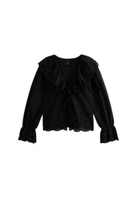 BRODERIE ANGLAISE FRILL  - Camicetta - black