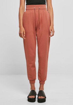 HIGH WAIST - Tracksuit bottoms - terracotta