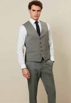 TEXTURED REGULAR FIT - Waistcoat - light grey