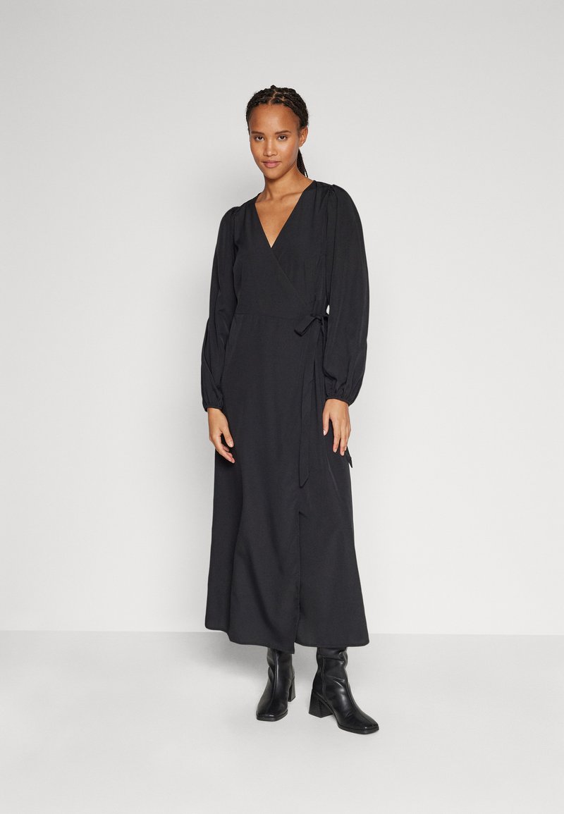 VILA - VIGRAFFY LONG WRAP DRESS  - Jurk - black, Vergroten