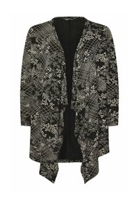 Yours Clothing ABSTRACT FLORAL PRINT WATERFALL - Kofta - black