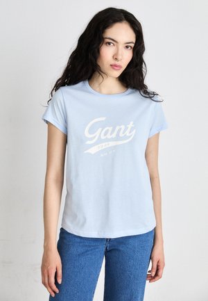 GANT SCRIPT GRAPHIC - Apdrukāts T-krekls - toy blue
