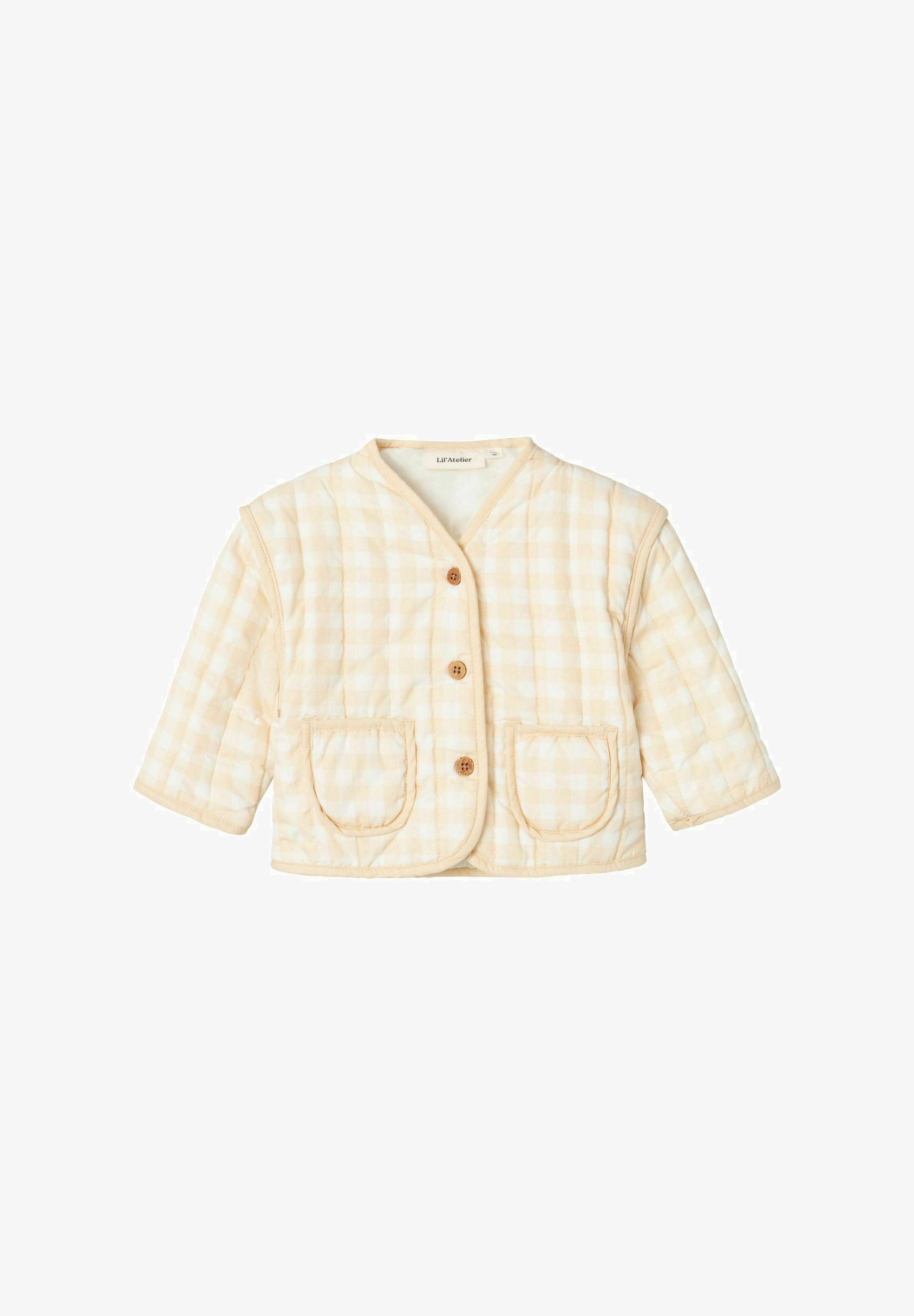 Lil' Atelier KARIERTE Übergangsjacke coconut milk/offwhite