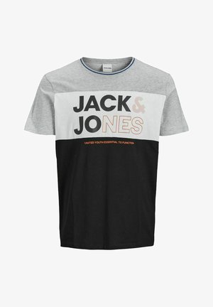 JJARID TEE CREW NECK - T-shirt print - light grey melange