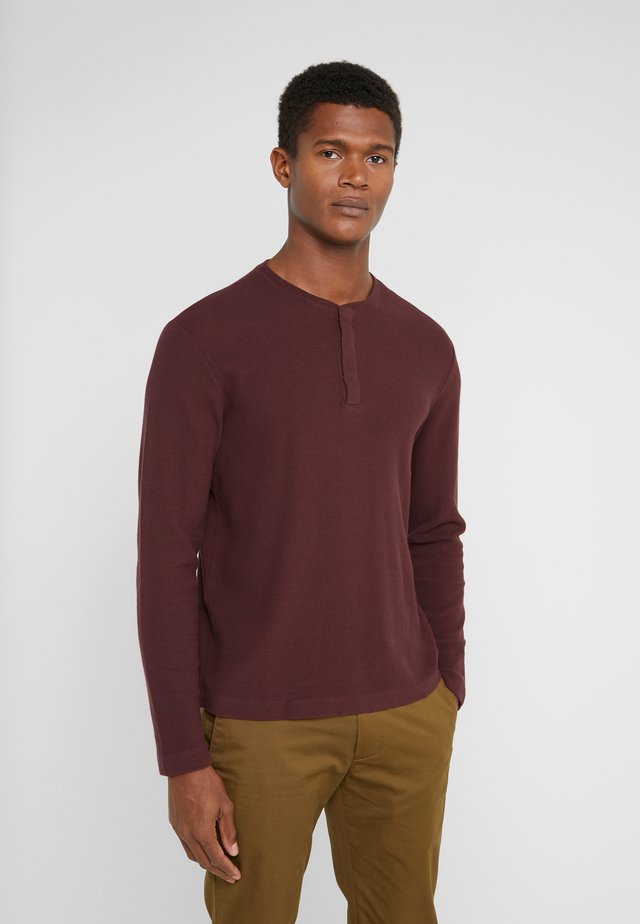 WAFFLE HENLEY - Long sleeved top - dark cherry