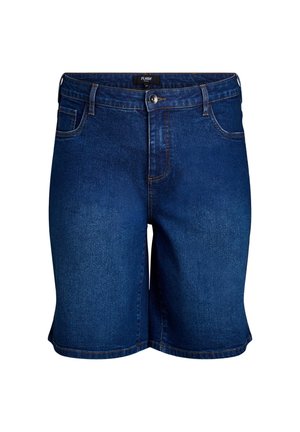 Zizzi FLASH - LOOSE FITTING WITH HIGH WAIST - Denim shorts - dark blue denim