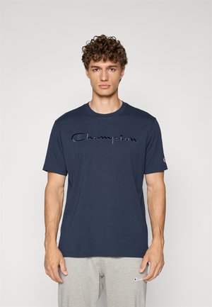 Champion ICONS TONAL CREWNECK WITH LARGE LOGO - T-shirt imprimé - navy