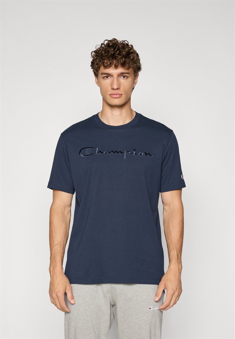 Champion ICONS TONAL CREWNECK WITH LARGE LOGO - T-Shirt print - navy