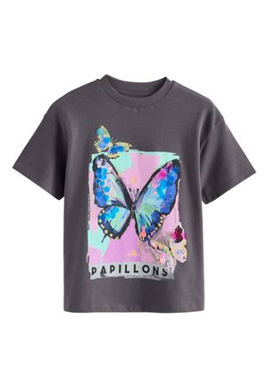 Next REGULAR FIT - SEQUIN  - T-shirt print - charcoal grey