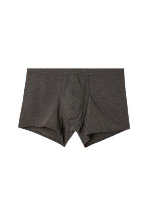 Donkergrijze boxershorts gemaakt van zachte, rekbare katoen. Kenmerkt een gevormde pouch en een soepele tailleband. Klassiek ontwerp zonder patronen.