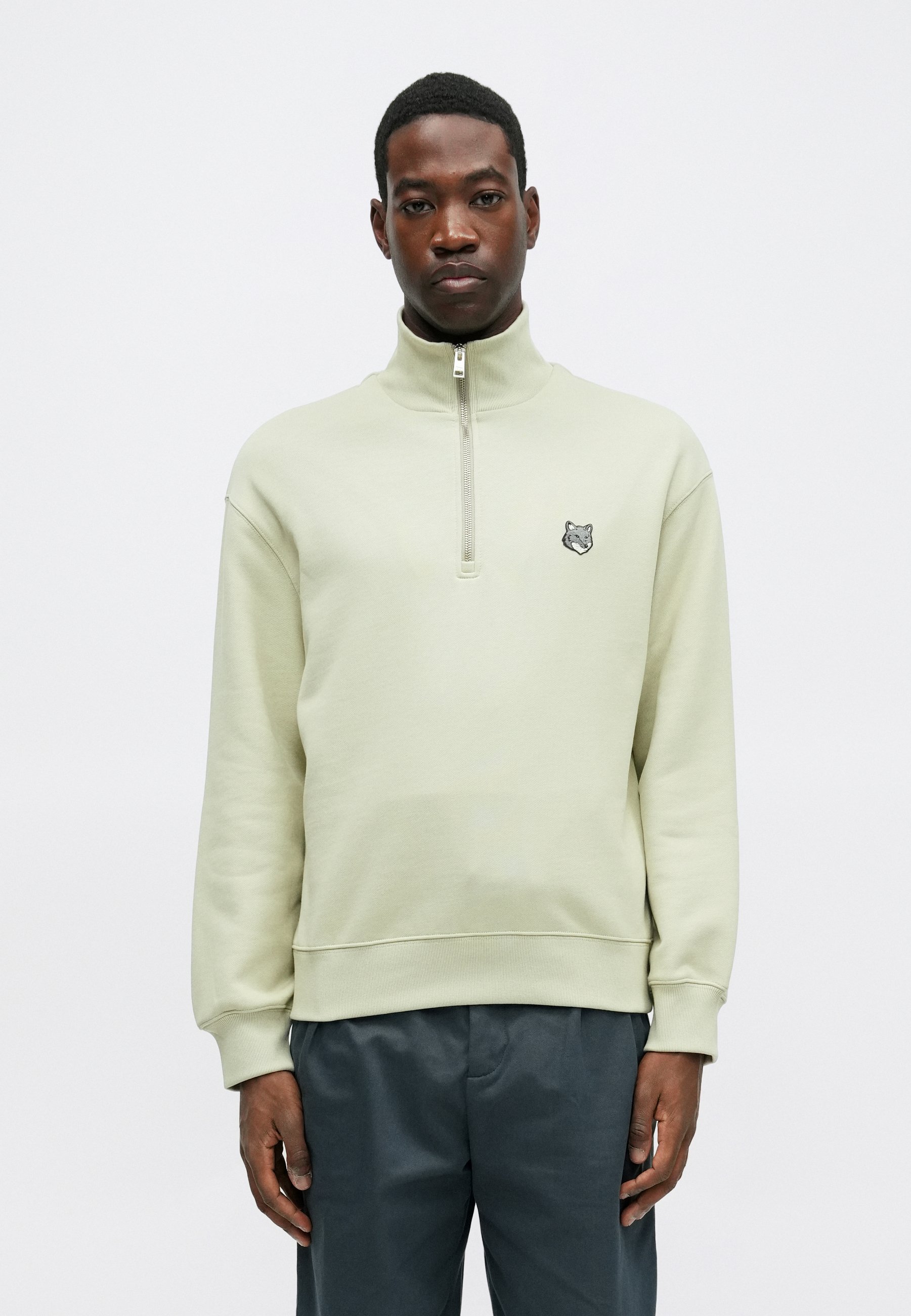 Maison Kitsuné FOX HEAD COMFORT - Sweatshirt - stone beige/green