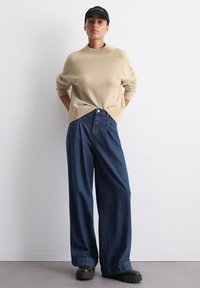 Marc O'Polo DENIM MOCK NECK - Pulover - medium beige melange