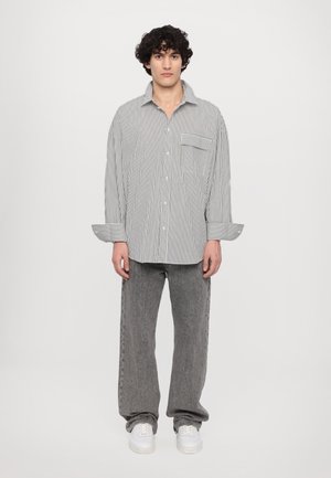 STRIPE UNISEX - Button-down blouse - black/white