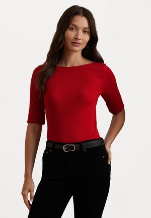 STRETCH COTTON BOATNECK TEE - Osnovna majica kratkih rukava - festive red