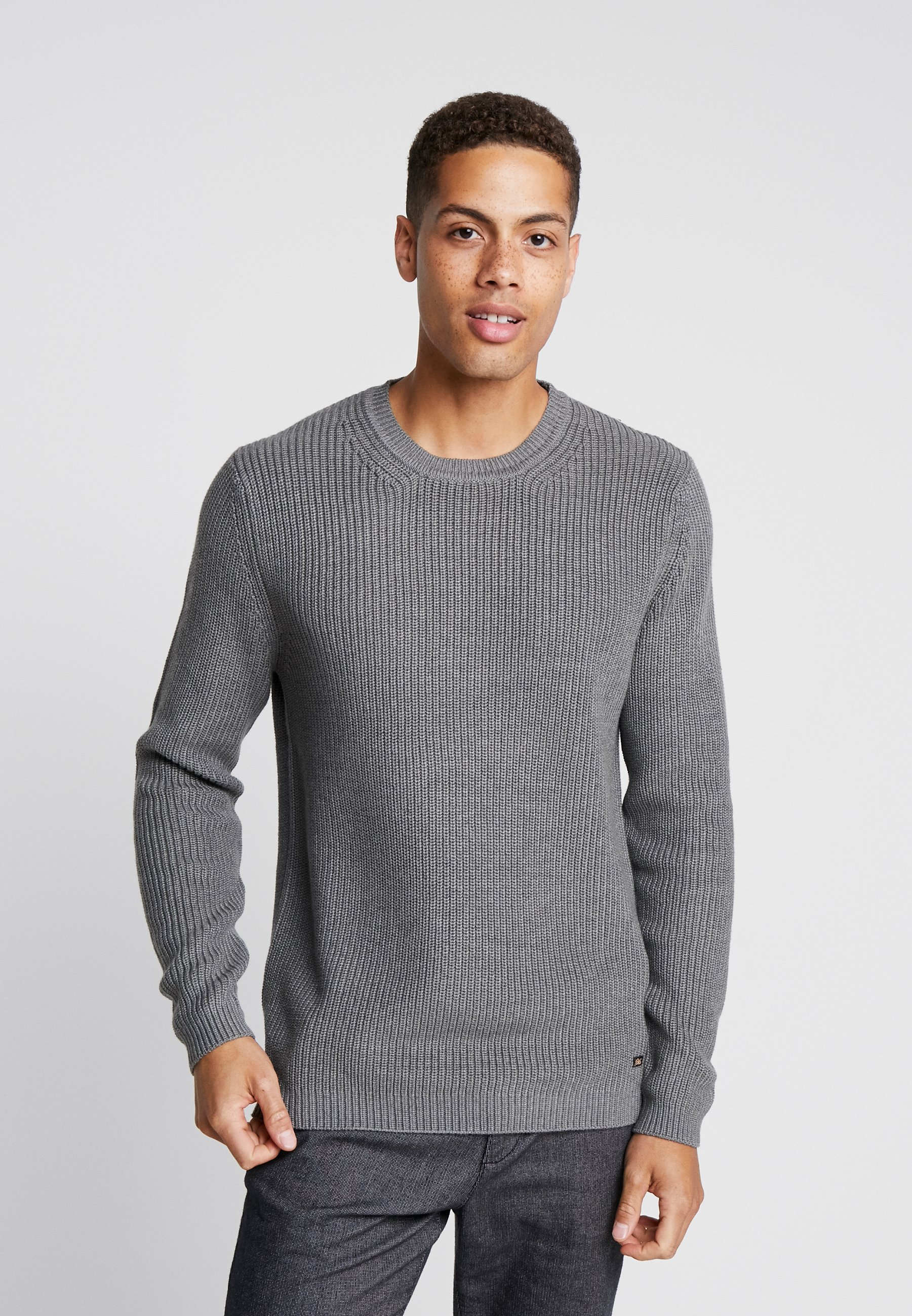 Petrol Industries CREW NECK Strikkegenser bright steel Petrol Industries CREW NECK - Strikkegenser - black