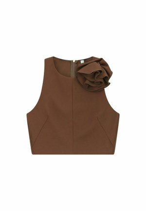 Imperial, TOP CORTO CON DETTAGLIO FIORE - Camicetta - cacao