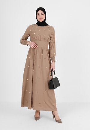 CREW NECK BEAD DETAILED MODEST - Vestito lungo - beige