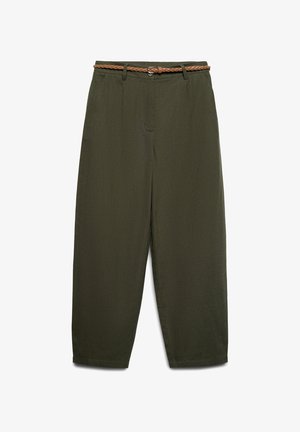 Calliope, PANTALONE LUNGO TINTA UNITA - Trousers - verde militare scuro