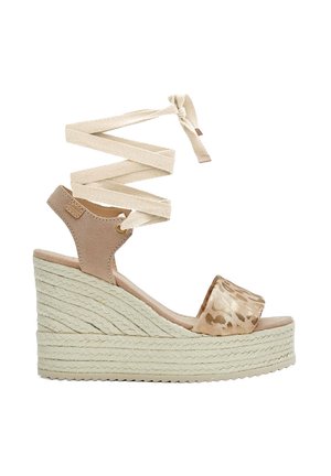 RETRO ANIMAL PRINT - Sandalias de tacón - dorada