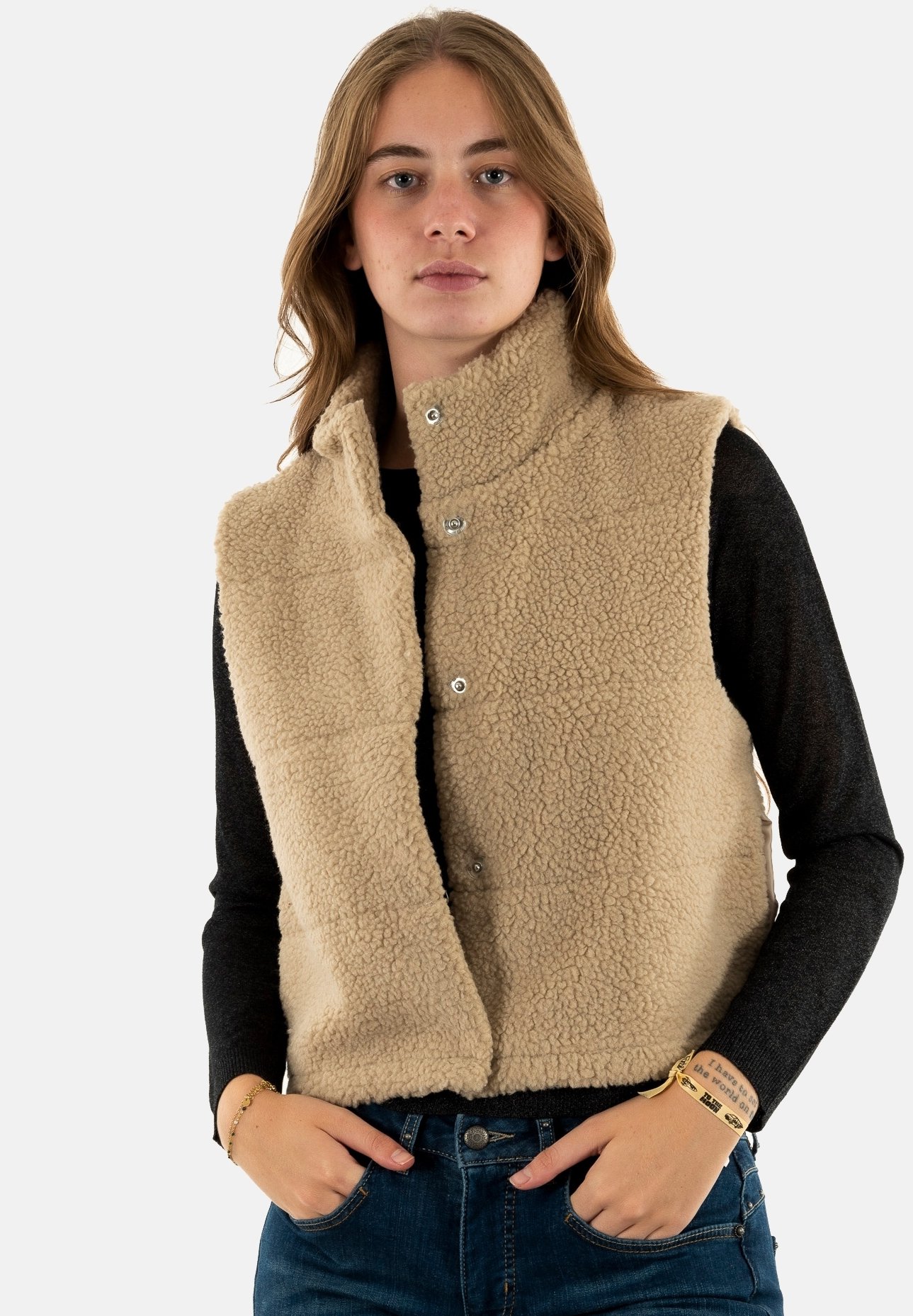 ONLY Veste sans manches beige