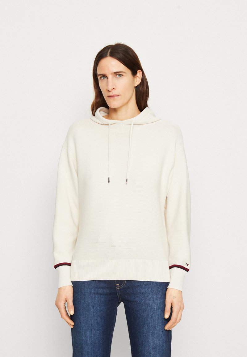 Tommy Hilfiger GLOBAL HOODIE SWEATER Strickpullover ecru/weiß
