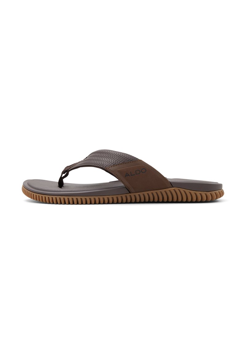 Ruske flip-flop sandale s teksturiranim remenom, gumenim đonom i cik-cak uzorkom. Imaju logo sa strane, lagani su i minimalističkog dizajna.
