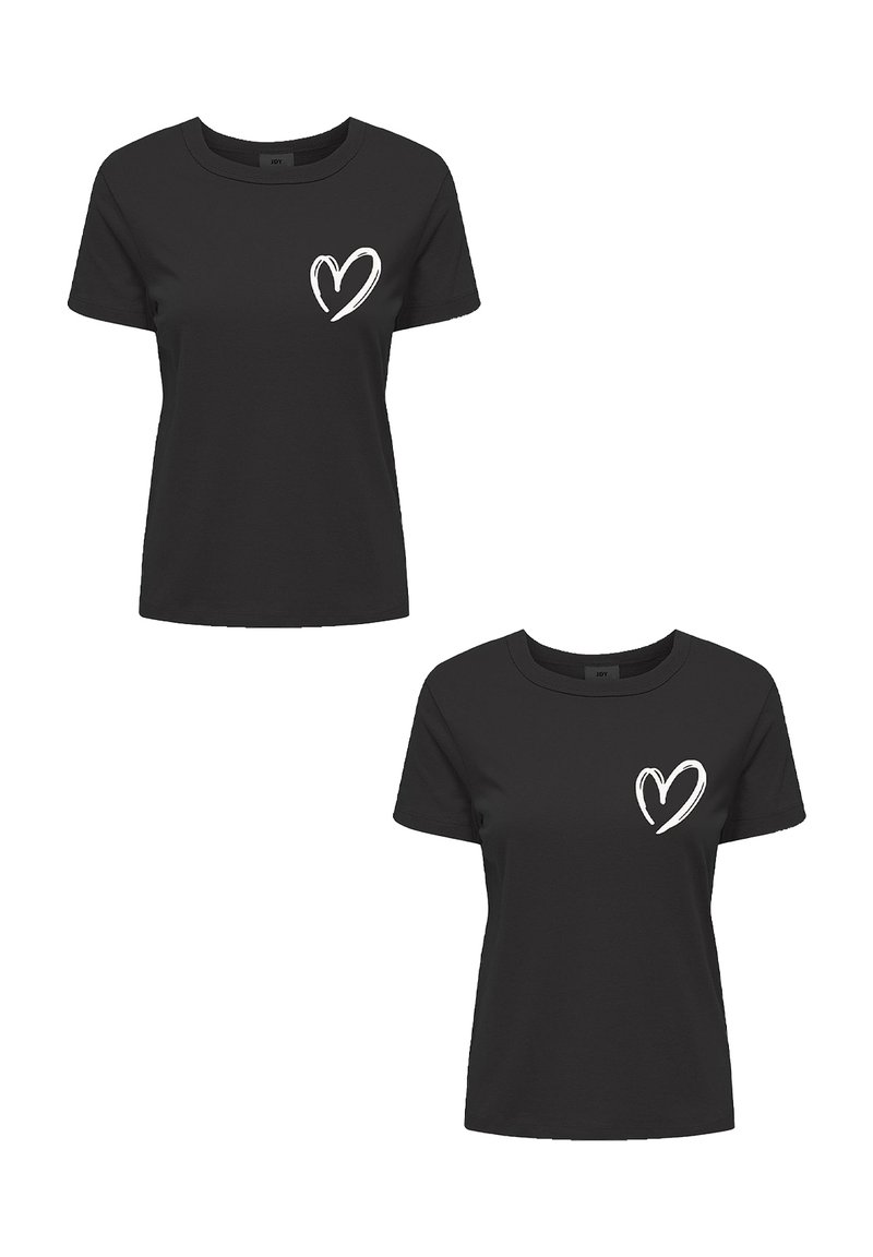 JDY 2 PACK MODISCHES KURZARM
 - Print T-shirt - schwarz-2