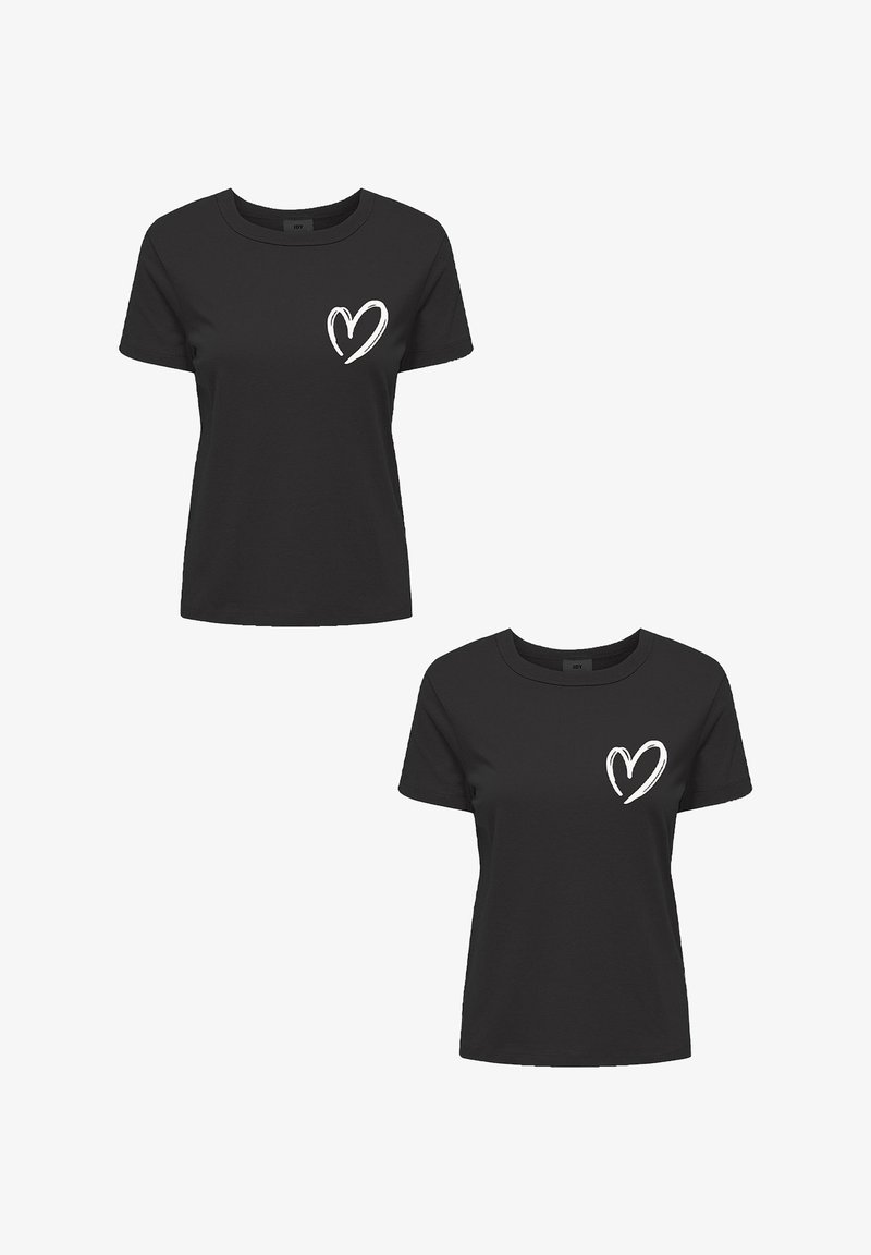 JDY 2 PACK MODISCHES KURZARM
 - Print T-shirt - schwarz-2