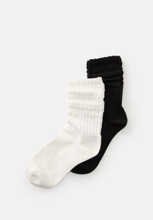 FASHION CREW 2 PACK - Sokker - milk/black
