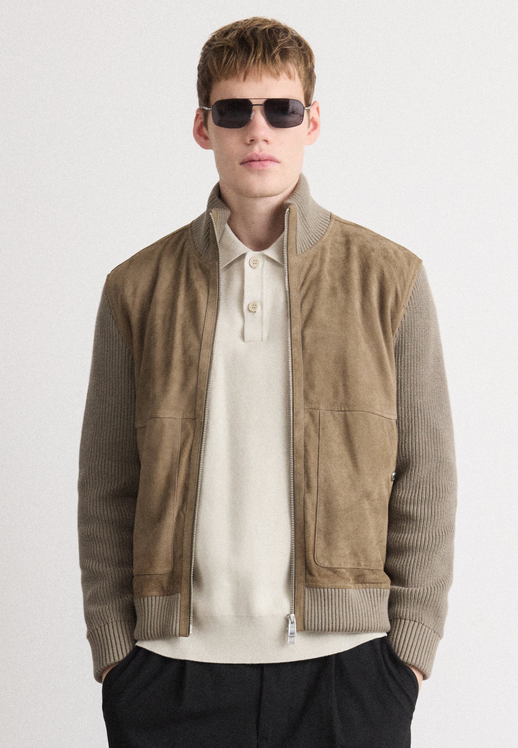 Veste marron homme adulte blanc Houston fermeture éclair Veste marron homme adulte blanc Houston fermeture éclair