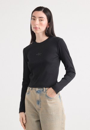 MONOGRAM BABY TEE - Long sleeved top - black